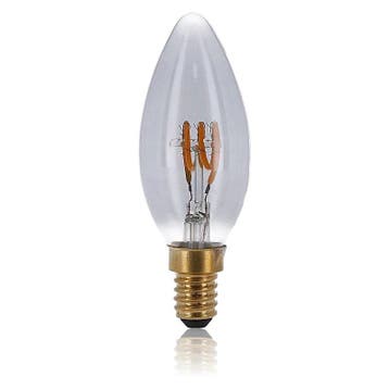 LED FILAMENT | E14 | KAARS | DIMBAAR | SMOKY | 2W, Verzenden, Nieuw