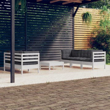 vidaXL 6-delige Loungeset met antracietkleurige kussens, Tuin en Terras, Verzenden, Nieuw, Loungeset