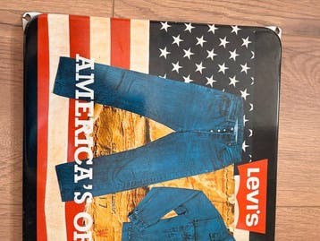 levis - Publicité émaillée pour Levi’s Jeans - levis -