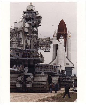 NASA - Space Shuttle Atlantis on the launch pad, 1991