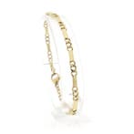 Gouden gesloten Figaro schakelarmband, Ophalen of Verzenden