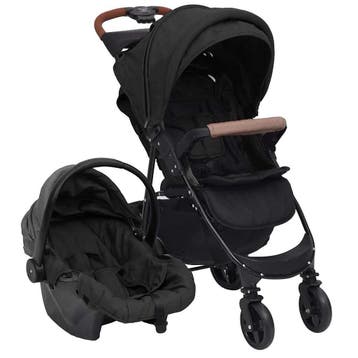 vidaXL Kinderwagen 3-in-1 staal antracietkleurig, Kinderen en Baby's, Verzenden, Nieuw