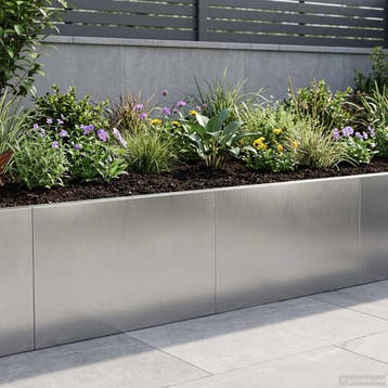 vidaXL Keermuur 2 st 60 x 12 x 40 cm Roestvrij staal zilver, Jardin & Terrasse, Traverses & Bordures, Verzenden