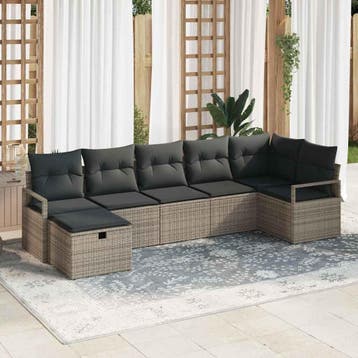 vidaXL Bankstel 5 st poly rattan, Verzenden