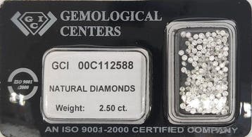 Zonder minimumprijs - 156 pcs Diamant (Natuurlijk) - 2.50 ct, Nieuw