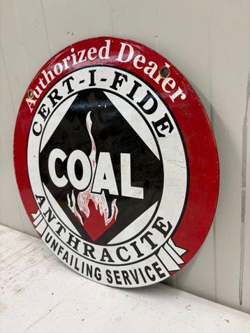Certi-Fide Coal – Anthracite – Panneau publicitaire, Antiquités & Art