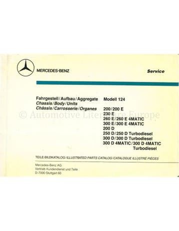 1989 MERCEDES BENZ E-KLASSE ONDERDELEN CATALOGUS