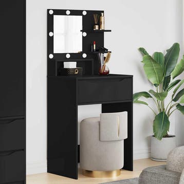 vidaXL Slaapkamer Toilet Tafels Zwart 80 x 39,6 x 135 cm, Huis en Inrichting, Verzenden, Nieuw