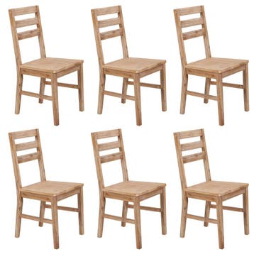 vidaXL Eetkamerstoelen 6 st massief acaciahout, Verzenden, Nieuw