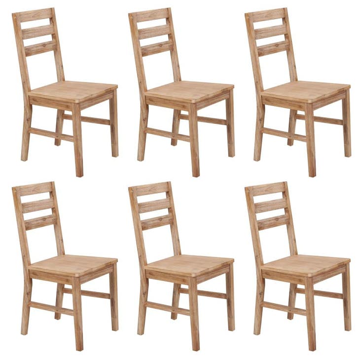 vidaXL Eetkamerstoelen 6 st massief acaciahout, Huis en Inrichting, Stoelen, Nieuw, Verzenden