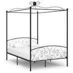vidaXL Hemelbedframe metaal zwart 120x200 cm, Huis en Inrichting, Verzenden, Nieuw