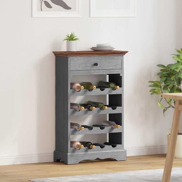 vidaXL Wijnrek 55x23x85 cm massief mahoniehout, Huis en Inrichting, Verzenden, Nieuw