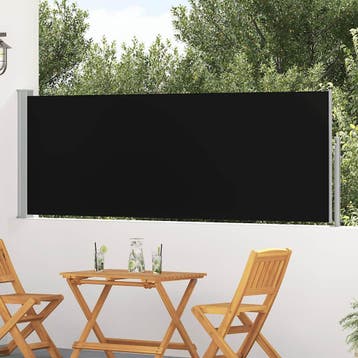 vidaXL Tuinscherm uittrekbaar 100x314 cm zwart, Verzenden, Nieuw