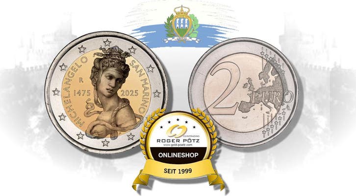 2 Euro 2025 San Marino Michelangelo reverse proof Pp kope..., Timbres & Monnaies, Monnaies | Europe | Monnaies euro, Envoi