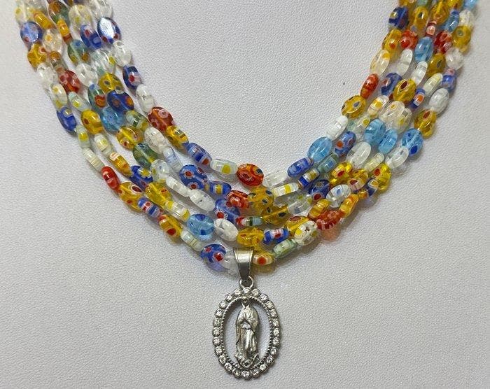 Cristal Murano met de Heilige Maagd Maria. Gezondheid., Antiquités & Art, Antiquités | Livres & Manuscrits