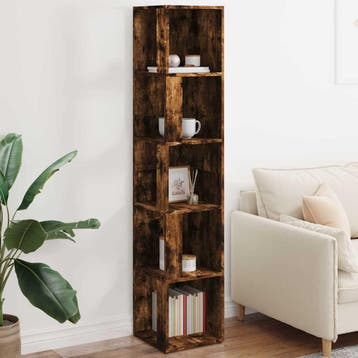 vidaXL Hoekkast 33x33x164,5 cm bewerkt hout gerookt, Huis en Inrichting, Kasten | Overige, Verzenden, Nieuw