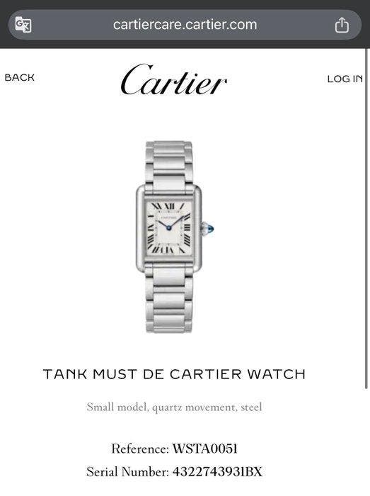 Cartier - Tank Must - Sans prix de réserve - 4322 - Unisexe, Handtassen en Accessoires, Horloges | Heren