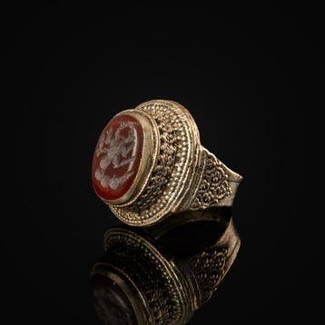 Ottoman Empire Anneau avec une intaille en cornaline