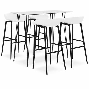 vidaXL 5-delige Barset wit, Huis en Inrichting, Complete eetkamers, Verzenden, Nieuw