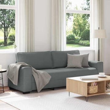 vidaXL 3-zitsbank / zetel 220x77x82 cm stof donkergrijs, Huis en Inrichting, Verzenden, Nieuw