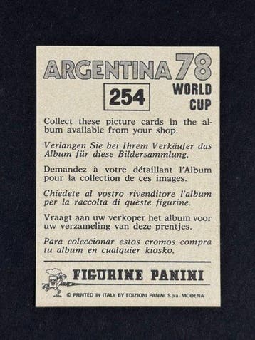 1978 Panini Argentina 78 World Cup, - Brasil: Zico #254 - 1, Verzamelen, Nieuw