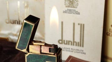 Dunill - Rare Lacquer Marble Green Pattern Rollagas Lighter, Nieuw