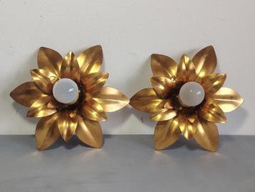 Hollywood Regency style wall lamps from the 1970s. -, Nieuw
