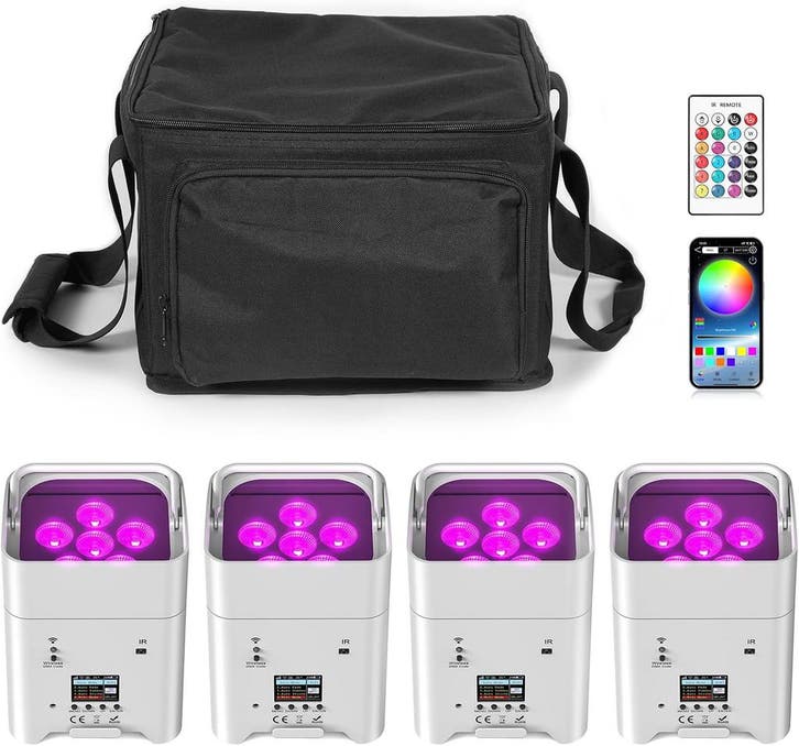 LED Uplight Set 4x: -41% Retour Deal! Feesten als een pro, Musique & Instruments, Éclairage de théâtre, Envoi