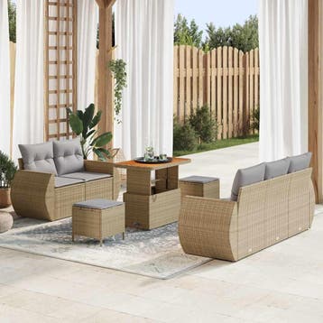 vidaXL Tuinbank Set 8 st 5-Aantal zitplaatsen Beige en, Verzenden