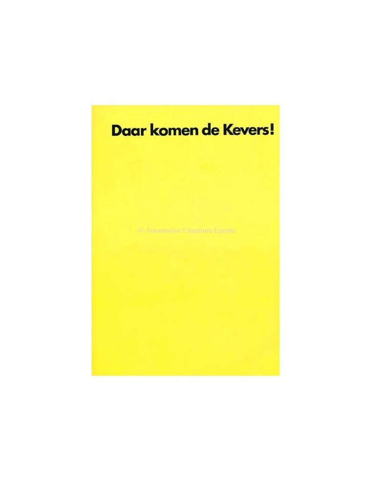 1970 VOLKSWAGEN KEVER BROCHURE NEDERLANDS, Boeken, Auto's | Folders en Tijdschriften, Ophalen of Verzenden