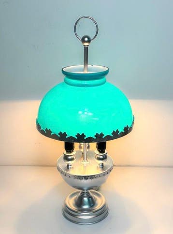 Lampe de table - Bouillotte - Étain, Verre, Antiquités & Art