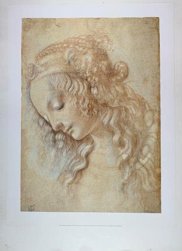 Leonardo da Vinci - Testa di Donna, Womans head - Artprint