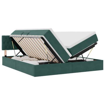 vidaXL Opbergbed 2 st Donkergroen 180 x 200 cm Velvet, Verzenden