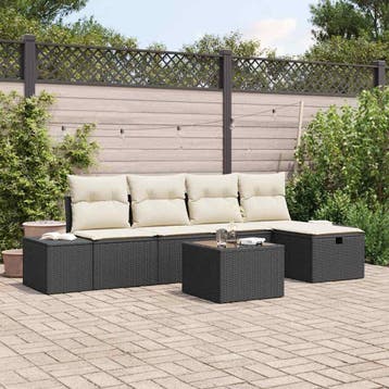 vidaXL Bankstel 6 st poly rattan, Verzenden