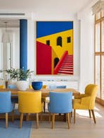 Nelson F. León - Arquitectura en Amarillo y Rojo XL, Antiquités & Art