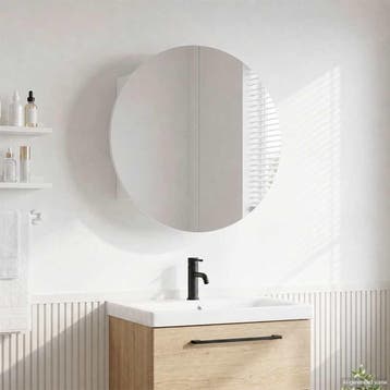 vidaXL Badkamerkast met ronde spiegel en LED 47x47x17,5 cm, Verzenden, Nieuw