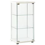 vidaXL Vitrinekast gehard glas wit, Verzenden