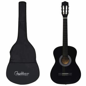 vidaXL Gitaar klassiek beginner met tas 3/4 36 zwart, Musique & Instruments, Instruments à corde | Guitares | Acoustiques, Verzenden