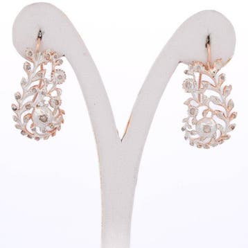 Zonder minimumprijs - Oorbellen - 9 kt. Roségoud - 0.70ct., Handtassen en Accessoires, Oorbellen, Nieuw