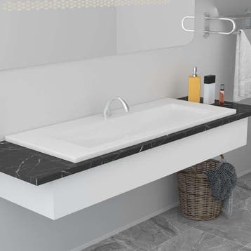 vidaXL Inbouwwastafel 101x39,5x18,5 cm keramiek wit, Verzenden, Nieuw