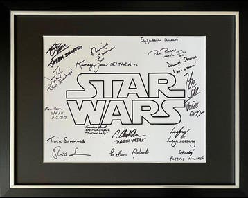 Star Wars - Framed 14x11” Photograph Signed by 16!