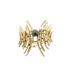 60s Gouden cultivé parelbroche | Tahiti, Gebruikt, Overige kleuren, Ophalen of Verzenden, Met edelsteen