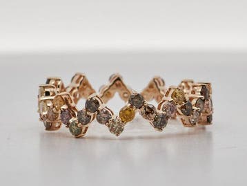 Zonder minimumprijs - Ring - 14 karaat Geel goud - 1.42ct., Nieuw