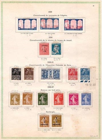 Frankrijk 1930/1935 - Een lot gevolgd door semi-moderne met