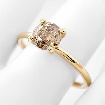 Zonder minimumprijs - Ring - 14 karaat Geel goud - 1.03ct., Nieuw