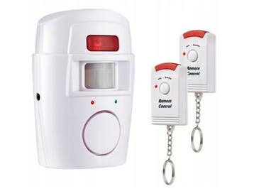 Veiling - 2X draadloos bewegingsmelderalarm + 2 sleutelhange, Doe-het-zelf en Bouw, Nieuw