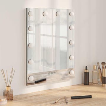 vidaXL LED Vanity Spiegel Wit 44 x 10 x 53 cm Glas en Staal, Verzenden, Nieuw