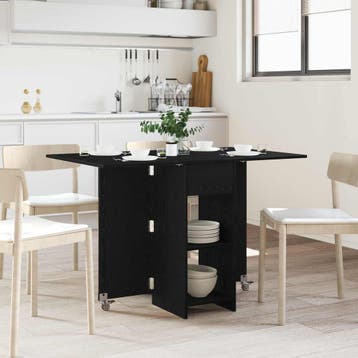 vidaXL Eettafel 115 x 70 x 75 cm Bewerkt hout Zwart eiken, Verzenden