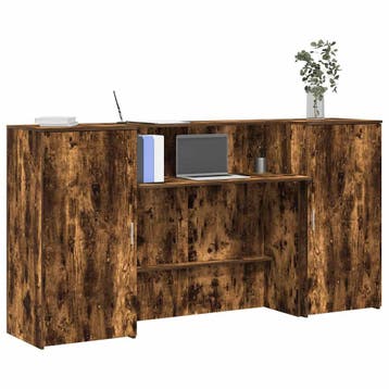 vidaXL Receptiebalie 200x50x103,5 cm bewerkt hout gerookt, Verzenden, Nieuw
