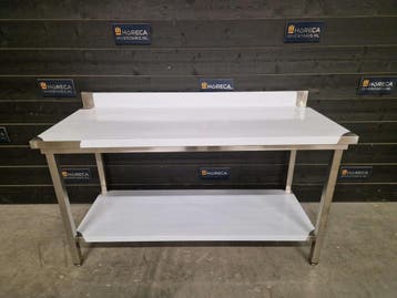 Werktafel | Maxima | bodemschap | spatrand | RVS | 180 cm |